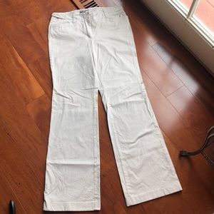 ANN TAYLOR BRUSHED COTTON LIGHT TAN KHAKI PANTS, 8